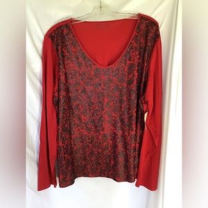Plus Size Red Sequin Top